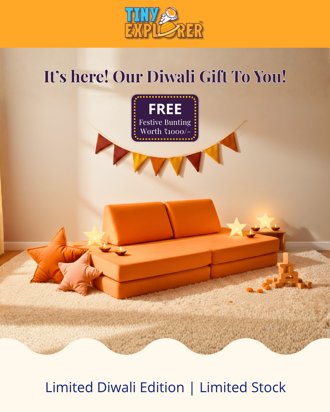 Cosmos Play Sofa + Free Bunting Banner (worth Rs. 1000/-)