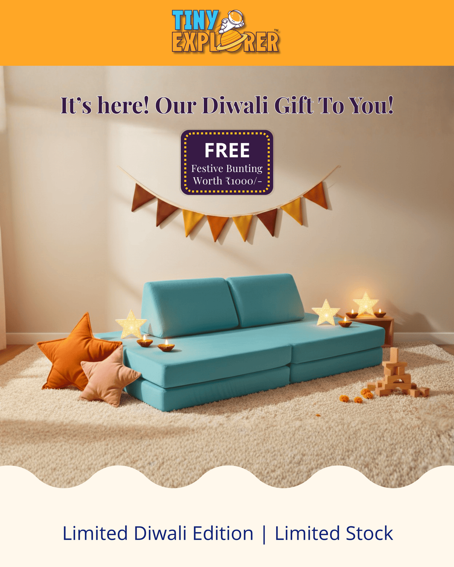 Cosmos Play Sofa + Free Bunting Banner (worth Rs. 1000/-)
