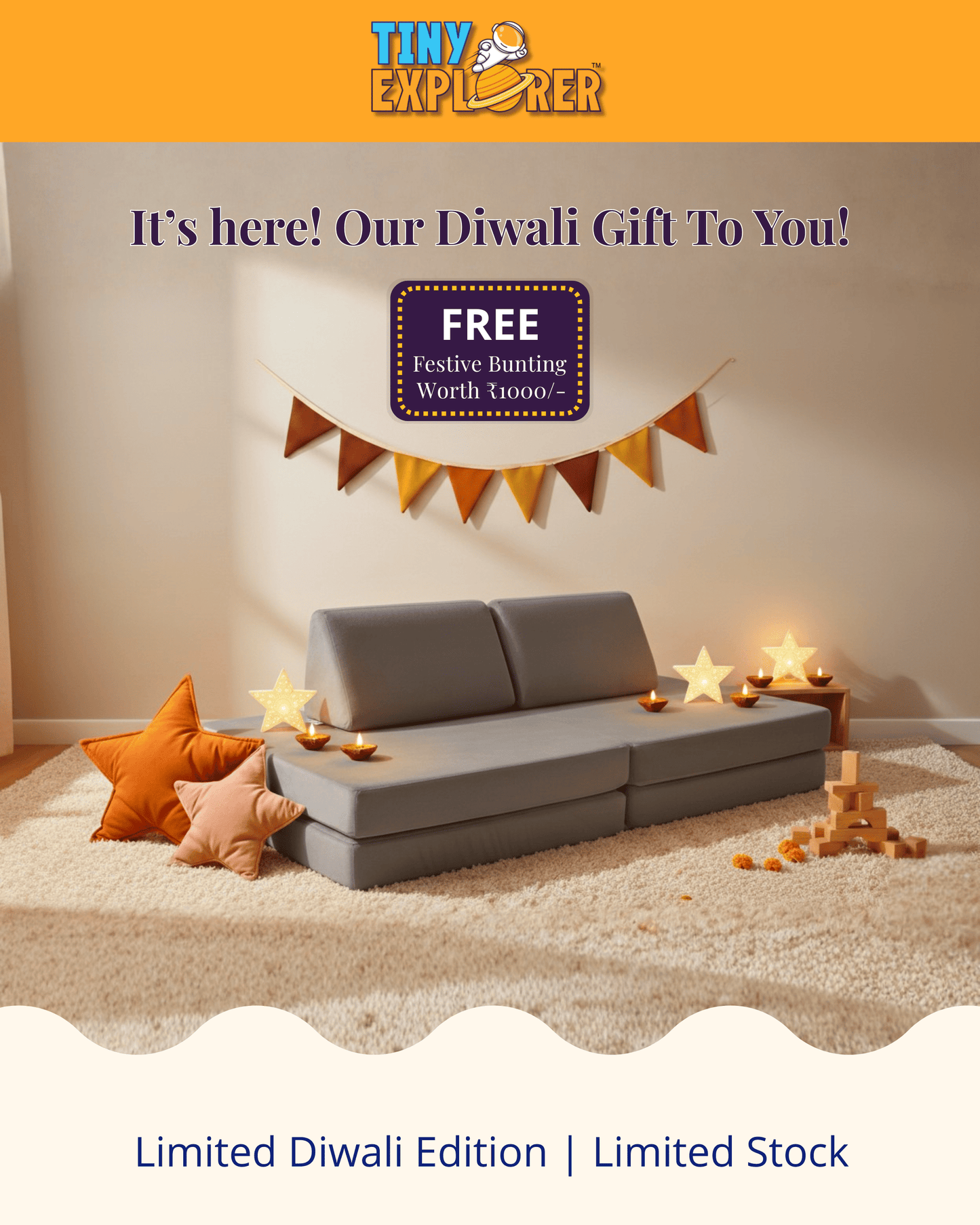 Cosmos Play Sofa + Free Bunting Banner (worth Rs. 1000/-)