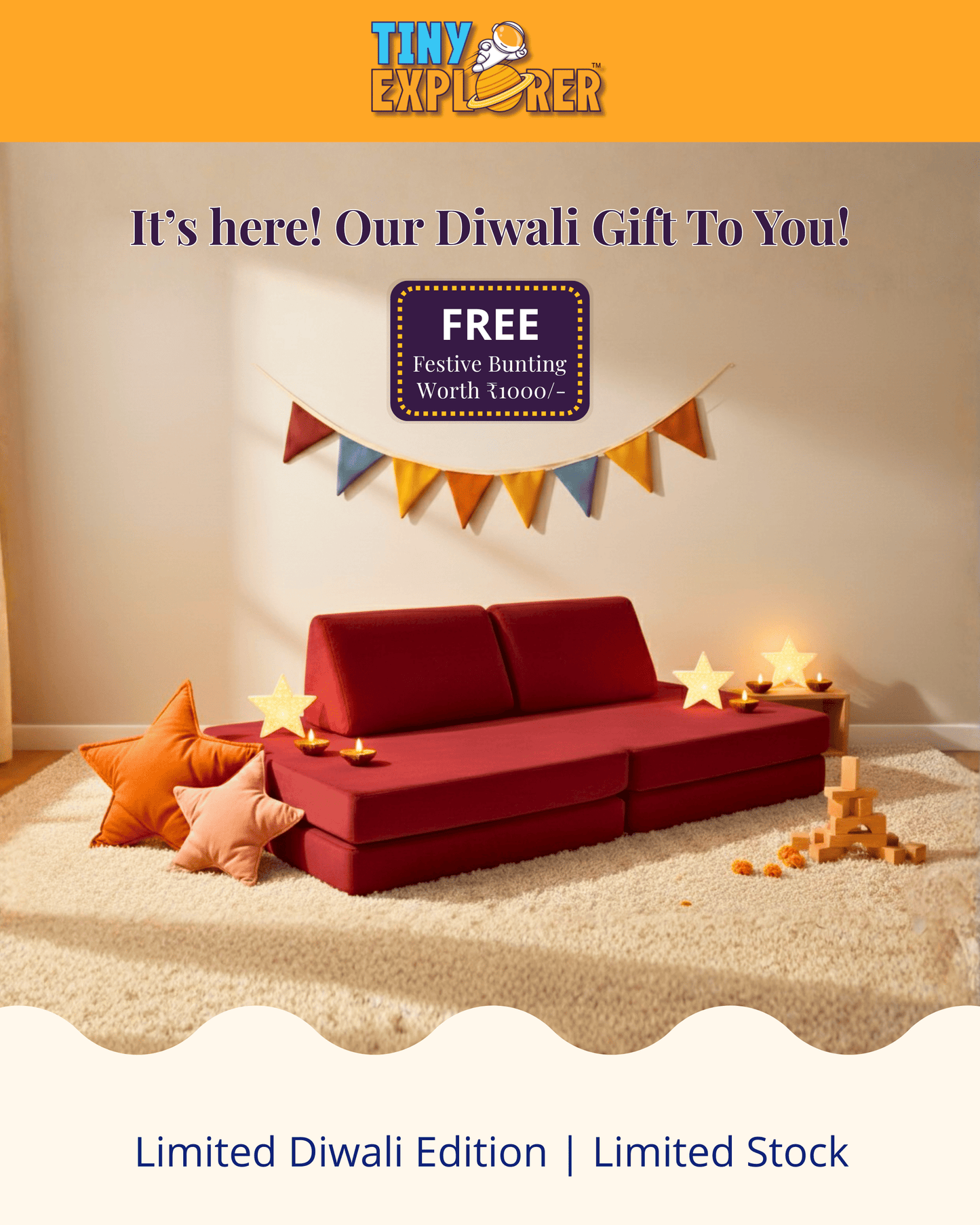 Cosmos Play Sofa + Free Bunting Banner (worth Rs. 1000/-)