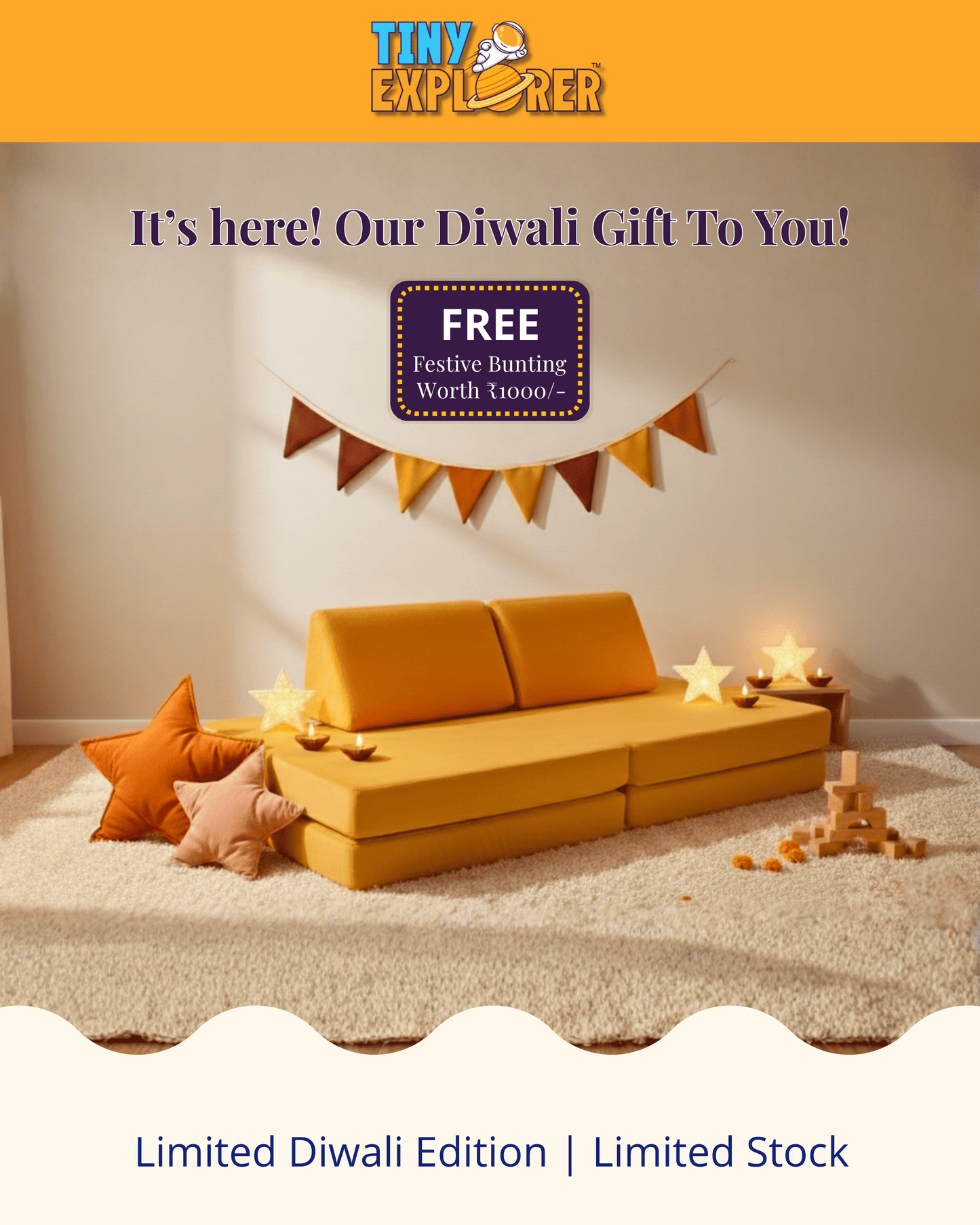Cosmos Play Sofa + Free Bunting Banner (worth Rs. 1000/-)